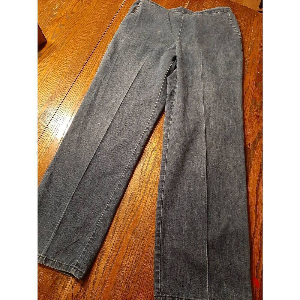 Sz 8 Alfred Dunner Blue Lightweight Demin Blue Jeans Rear Elastic Waist Pull On